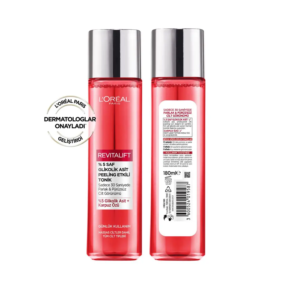 L'Oréal Paris Revitalift %5 Saf Glikolik Asit Peeling Etkili Tonik 180 Ml