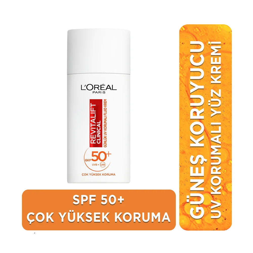 L'Oréal Paris Revitalift Clinical Spf 50 Günlük Yüksek Uv Korumalı Yüz Güneş Kremi 50 Ml