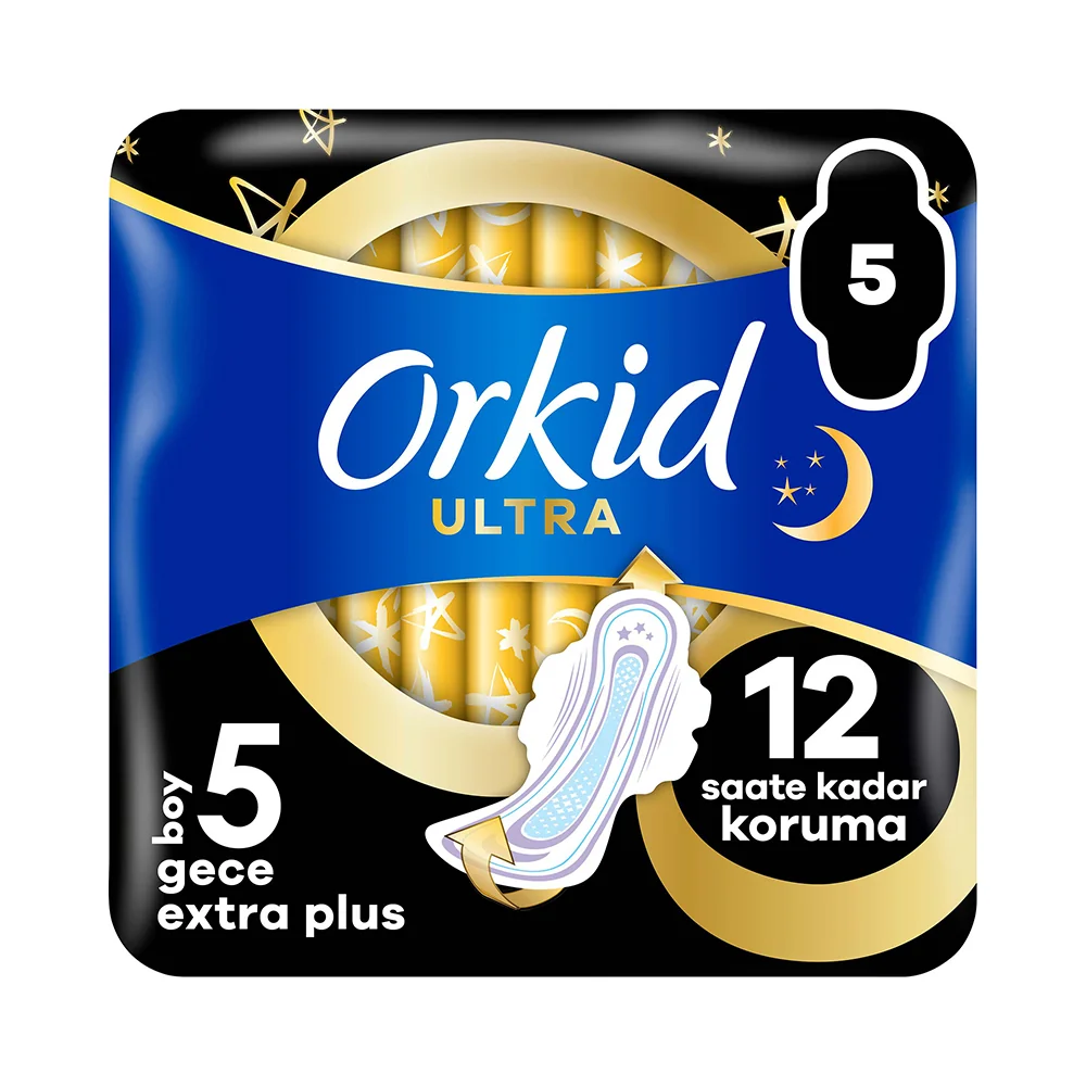 Orkid Ultra Gece Extra Plus Hijyenik Ped 5 Boy 5'li
