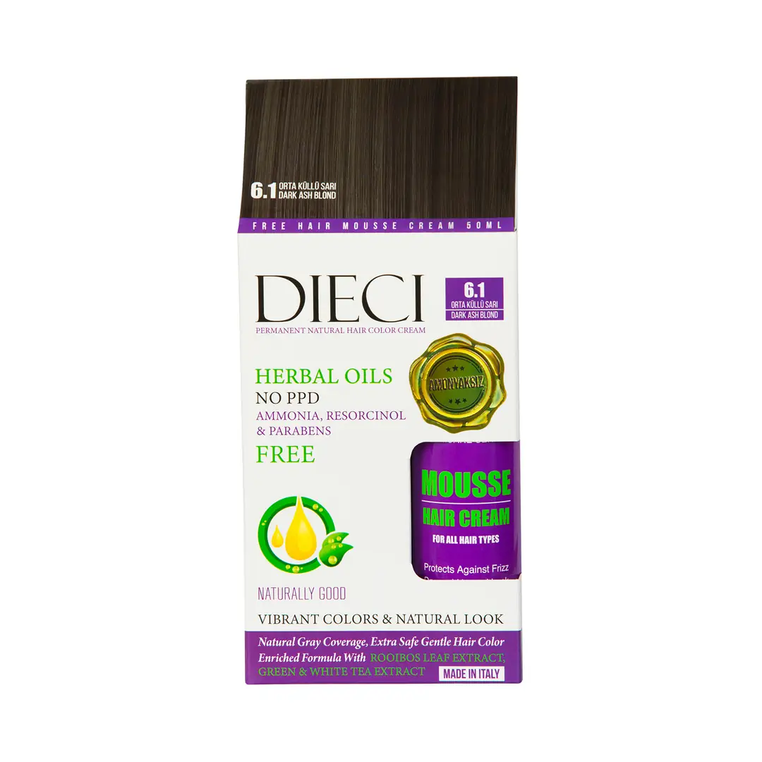Dieci Herbal Oil  Amonyaksız Kit Boya 6.1 Orta Küllü Sarı