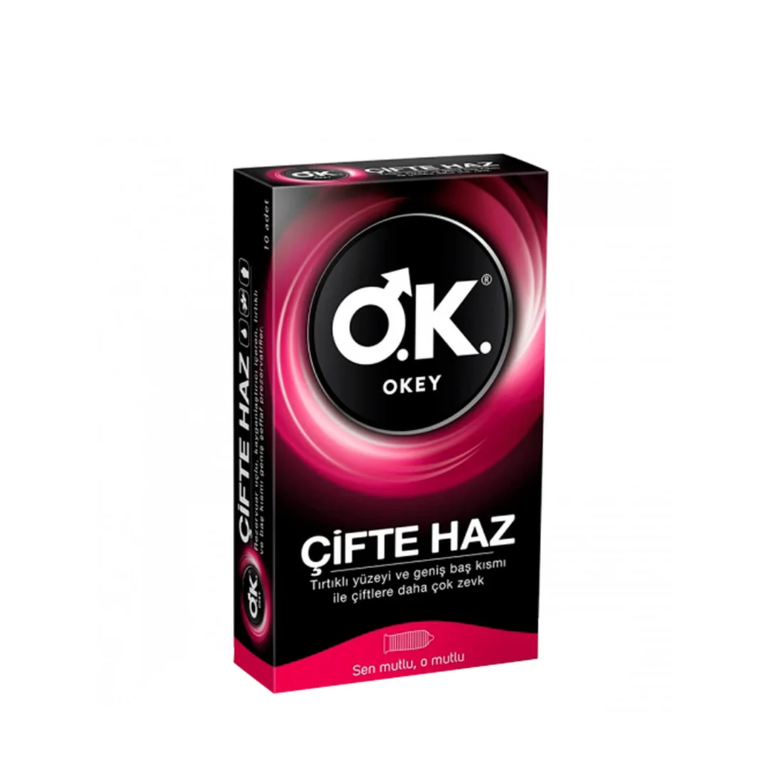 Okey Çifte Haz Prezervatif 10 Adet