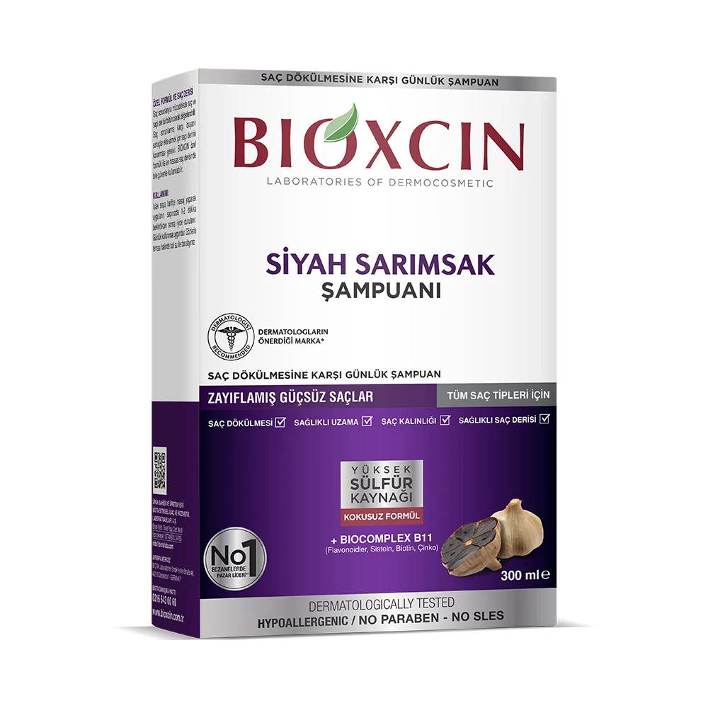 Bioxcin Saç Dökülmesine Karşı Siyah Sarımsak Şampuanı 300 Ml