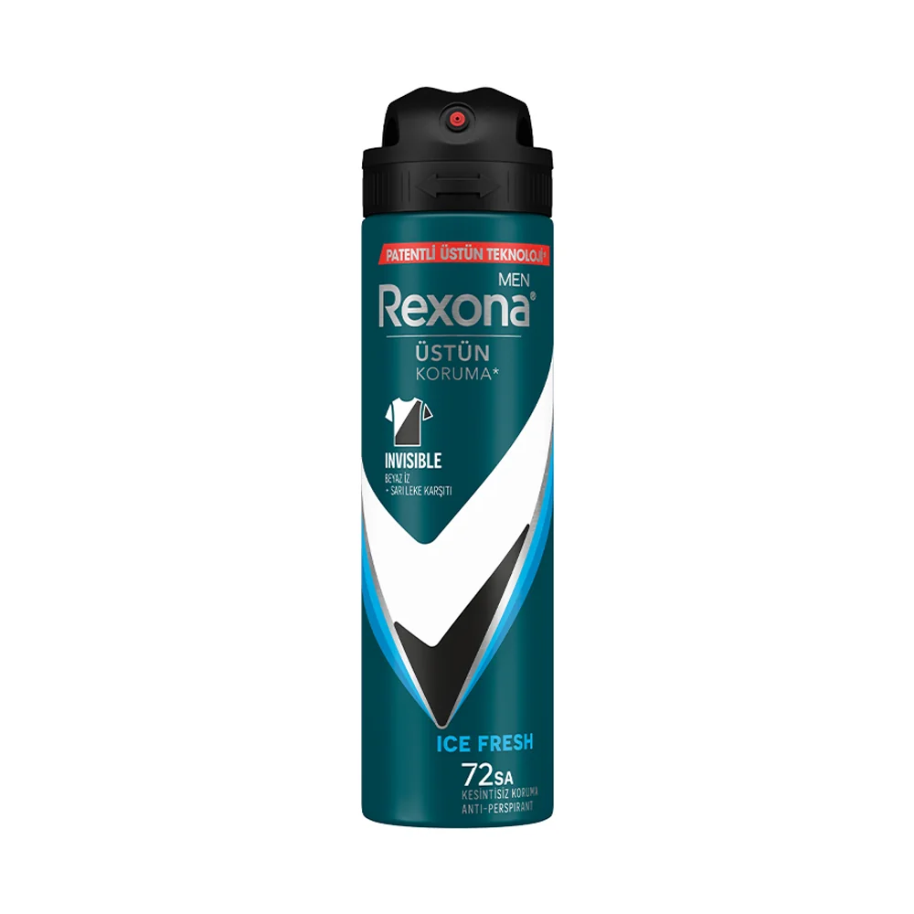 Rexona Men Erkek Sprey Deodorant Invisible Ice Fresh 72 Saat Kesintisiz Üstün Koruma 150 Ml