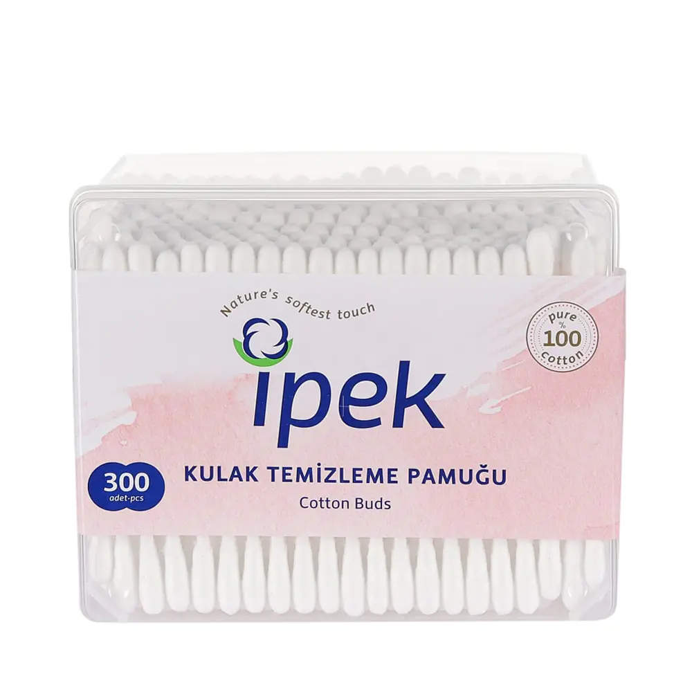 İpek Kulak Temizleme Pamuğu Dikdörtgen Kutu 300'Lü