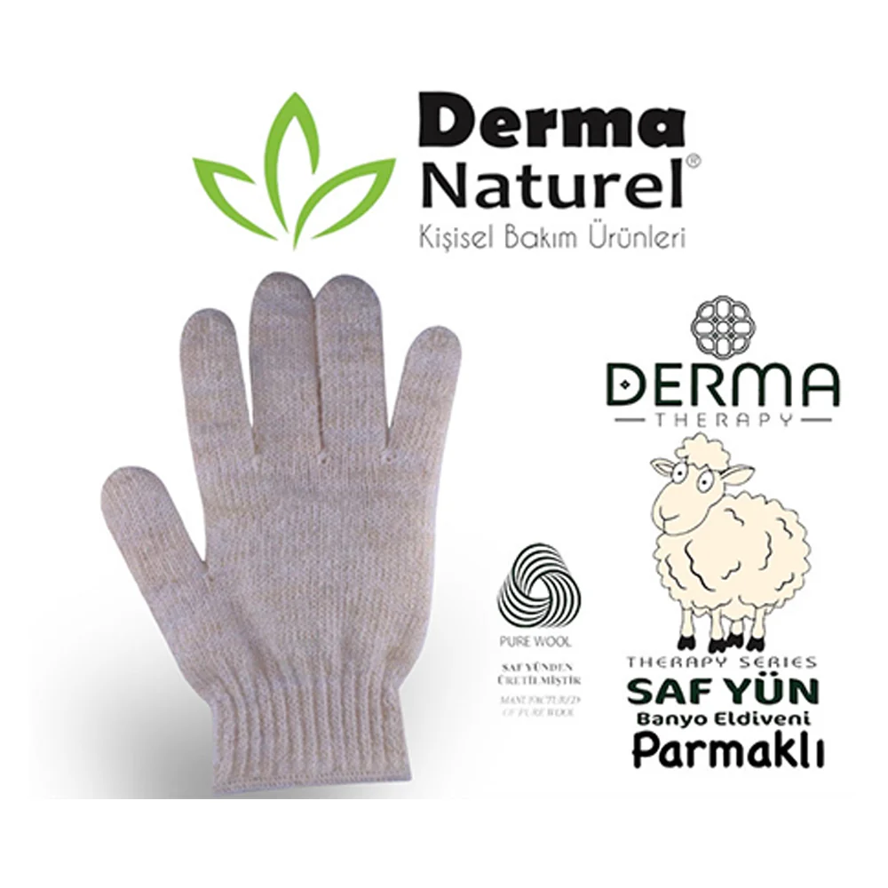 Derma Naturel Therapy Saf Yün  Parmaklı Banyo Eldiveni