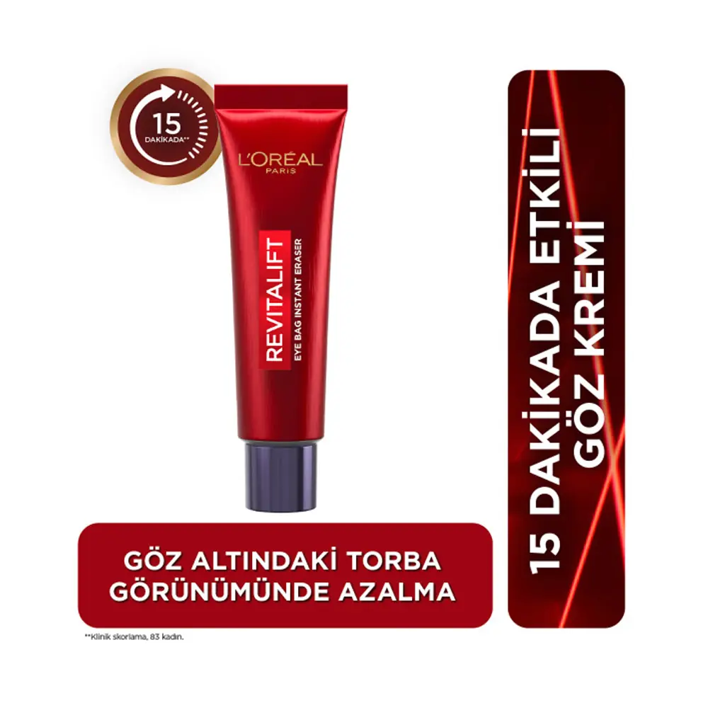L'Oréal Paris LOreal Paris Revitalift Lazer Eyebag Instant Eraser Göz Altı Torba Görünümüne Karşı Etkili Göz Kremi 15 Ml