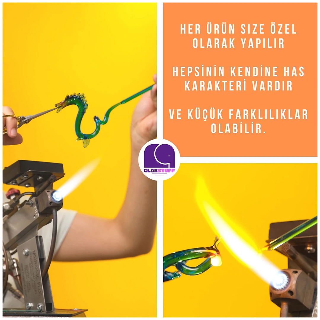 Su Ejderhası Cam Biblo 