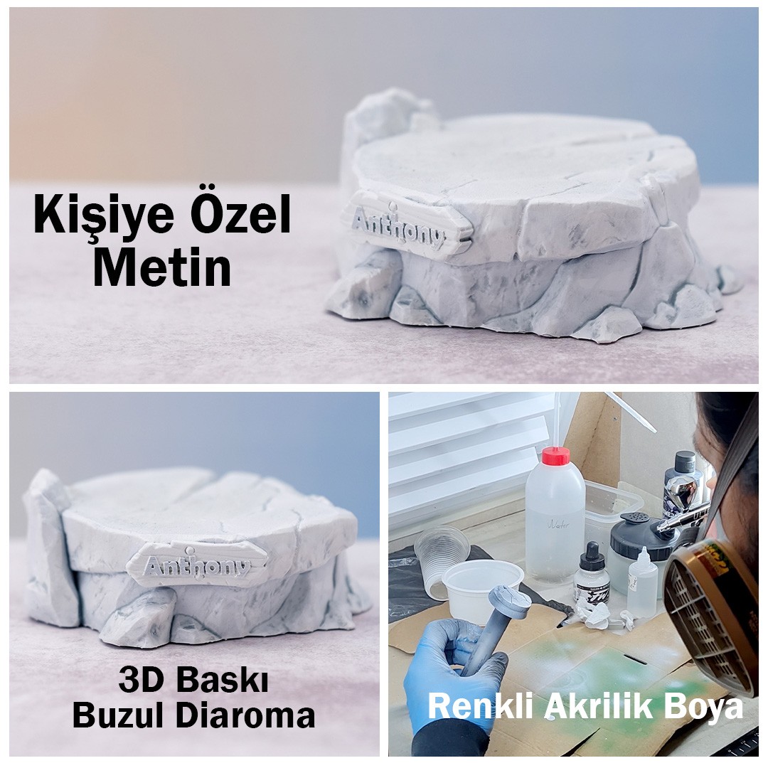 Kutup Ayısı Cam Biblo - Kişiye Özel 3D Baskı