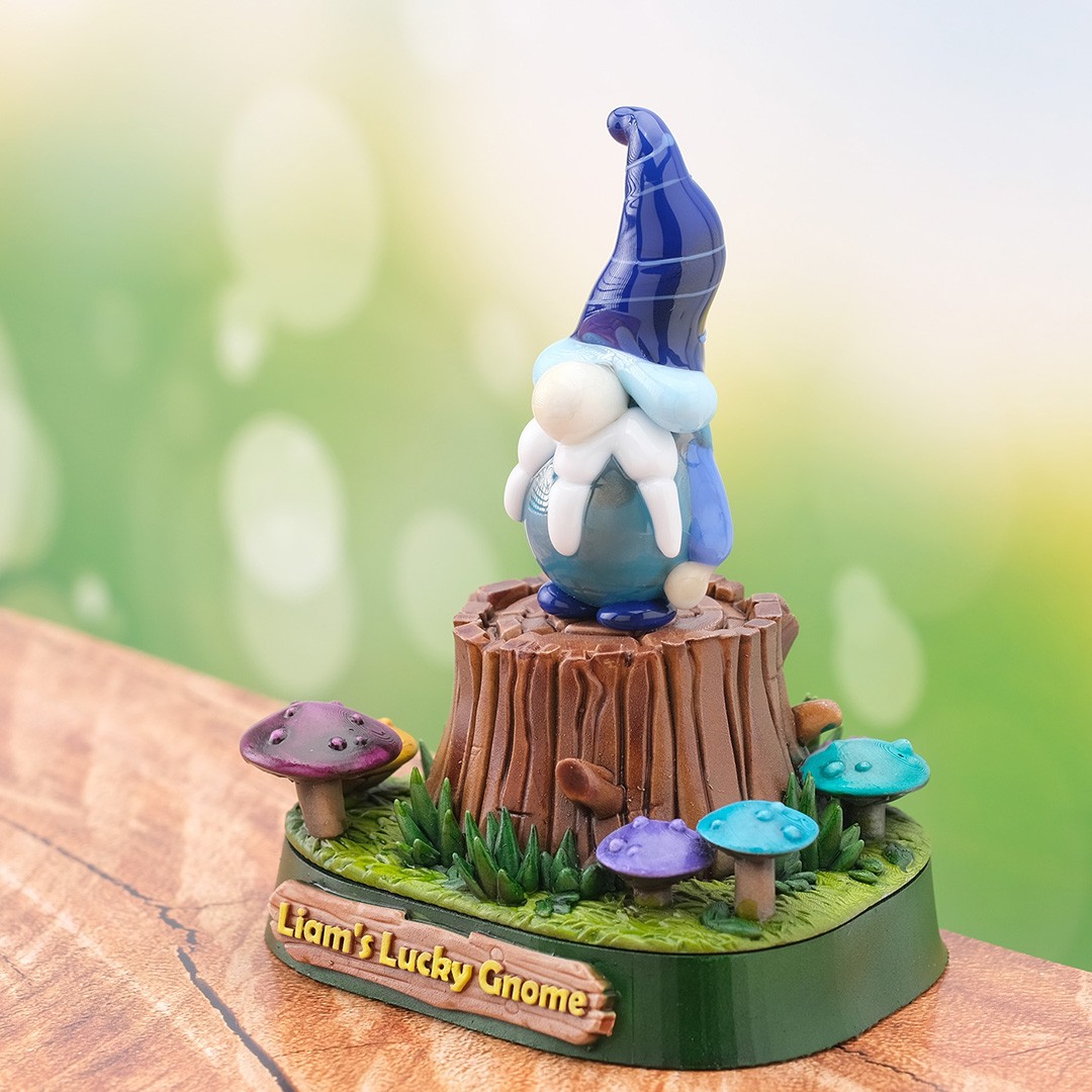 Cam Gnome (Cüce) Biblo – El Yapımı Lacivert Şapkalı, Orman Temalı Kişiye Özel 3D Baskı Kaideli