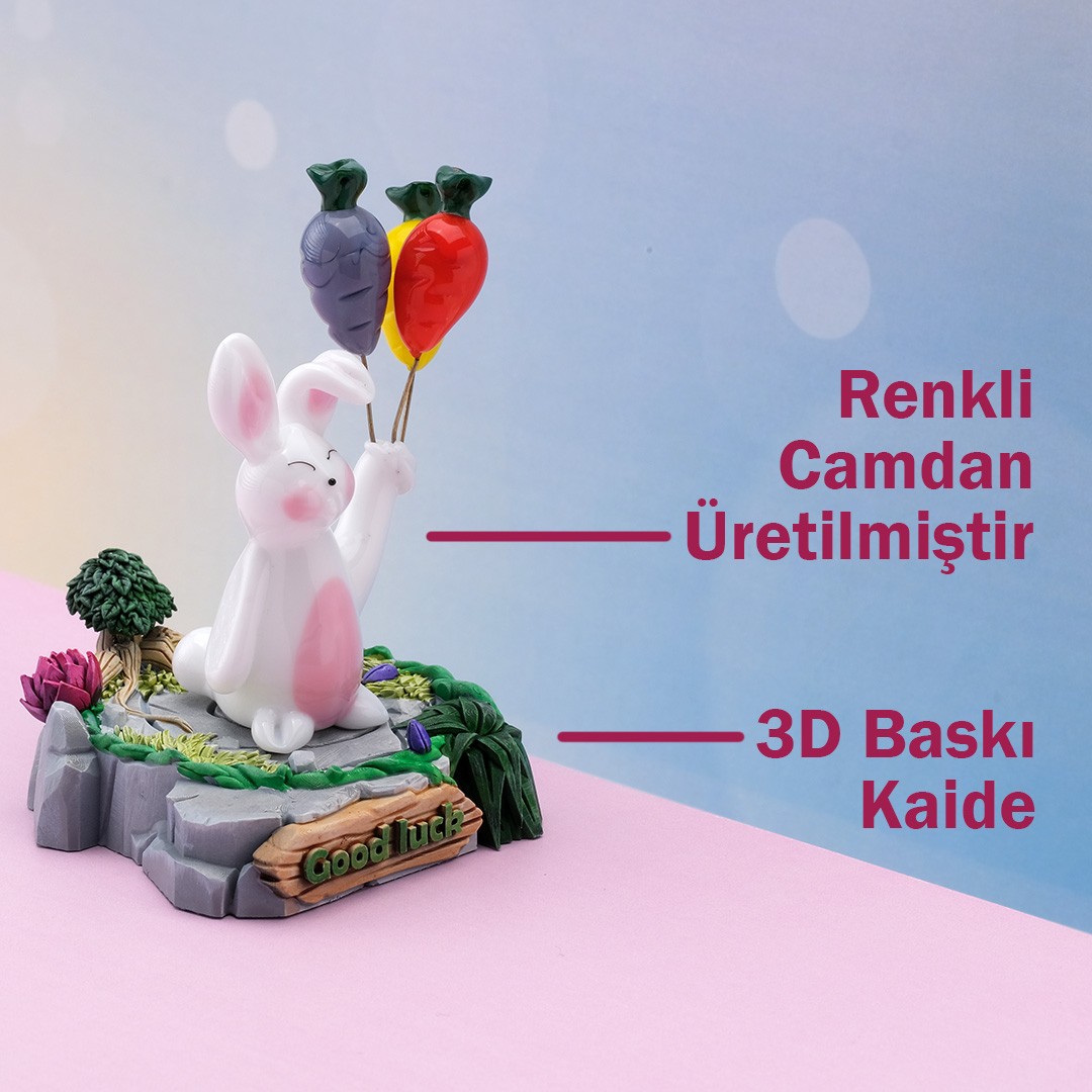 Cam Tavşan Biblo - Kişiye Özel 3D Baskı