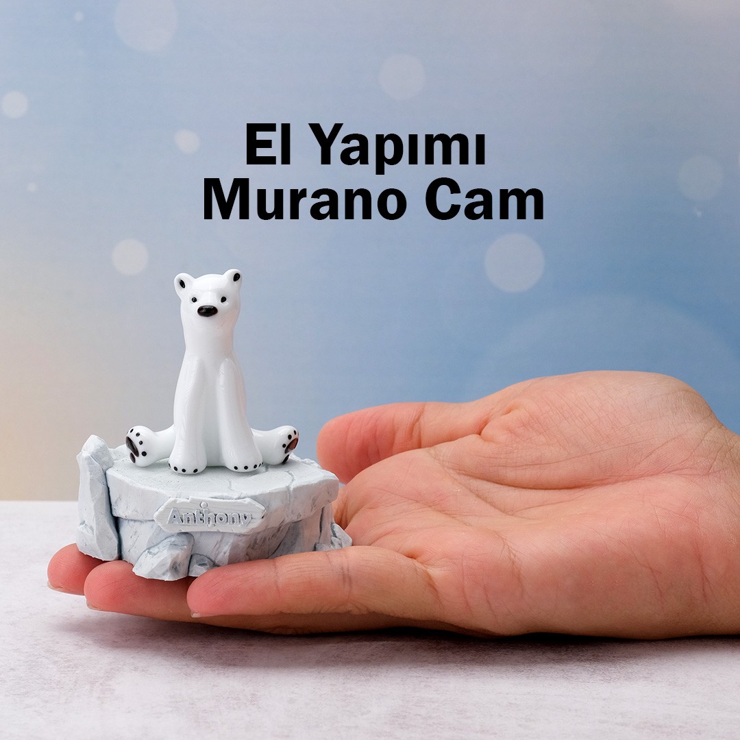 Kutup Ayısı Cam Biblo - Kişiye Özel 3D Baskı