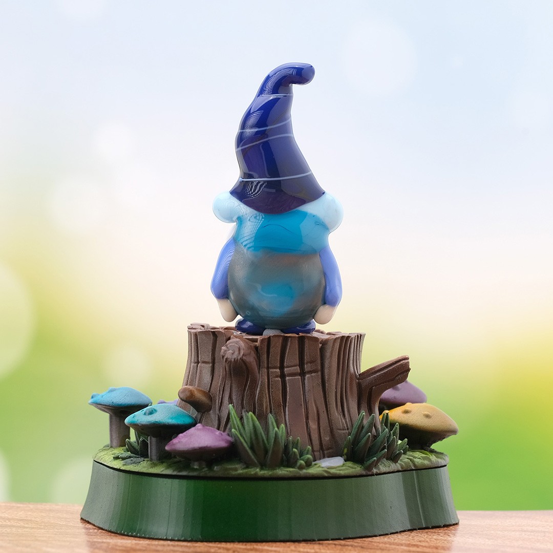 Cam Gnome (Cüce) Biblo – El Yapımı Lacivert Şapkalı, Orman Temalı Kişiye Özel 3D Baskı Kaideli