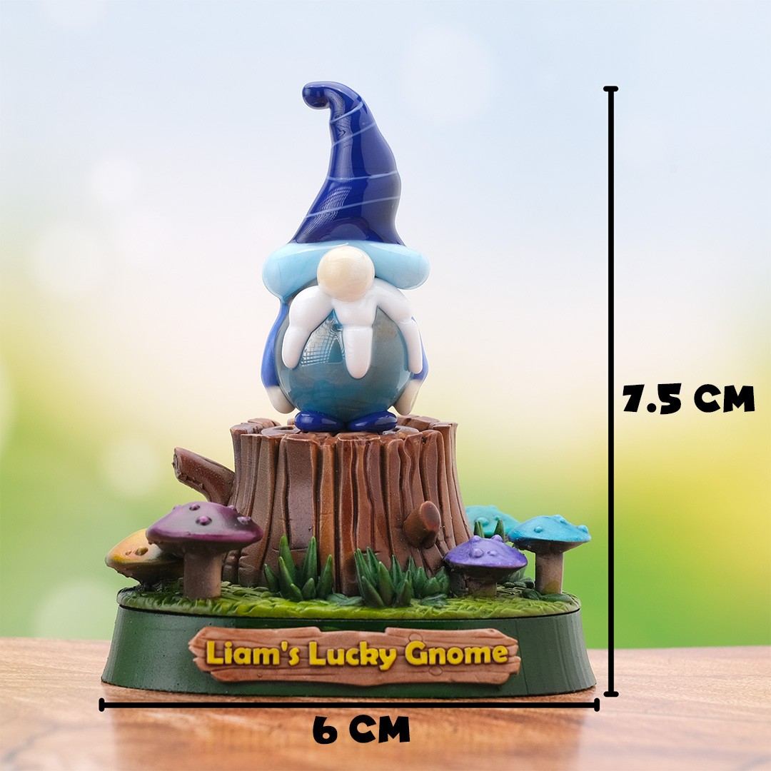 Cam Gnome (Cüce) Biblo – El Yapımı Lacivert Şapkalı, Orman Temalı Kişiye Özel 3D Baskı Kaideli