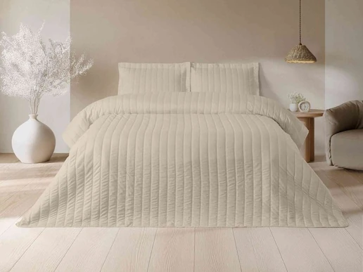 Özdilek (Nev) Yatak Örtüsü.Ultrasonıc Lıne Bej Çift Kişilik