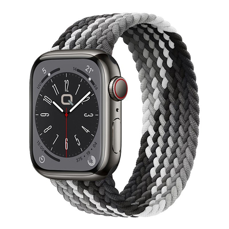 Gradyan Siyah Apple Watch Örgü Solo Loop Kordon – Small & Medium