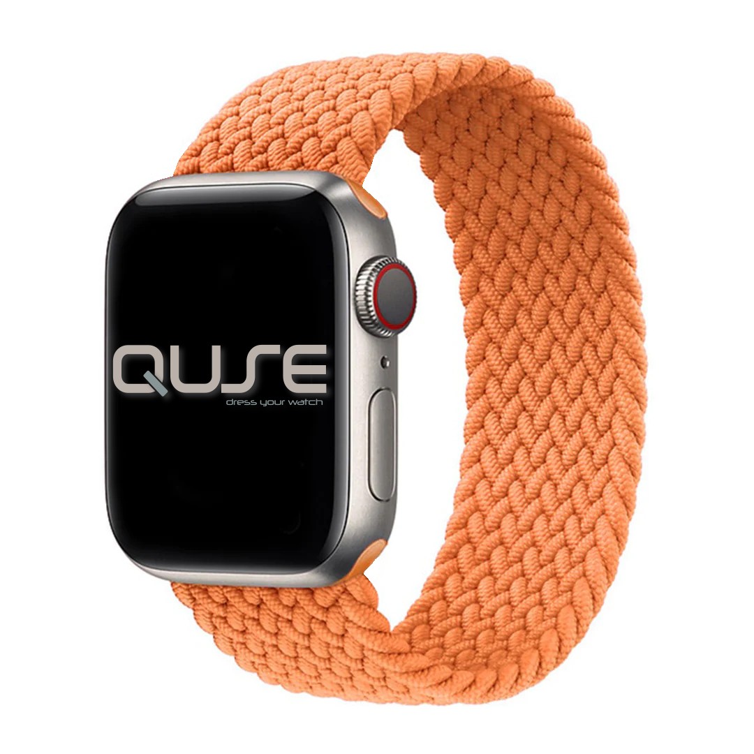 Turuncu Apple Watch Örgü Solo Loop Kordon – Small & Medium