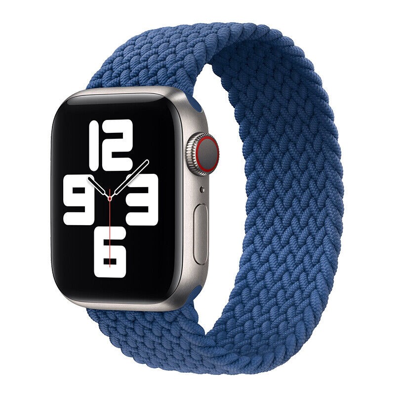 Alaska Mavisi Apple Watch Örgü Solo Loop Kordon – Small & Medium