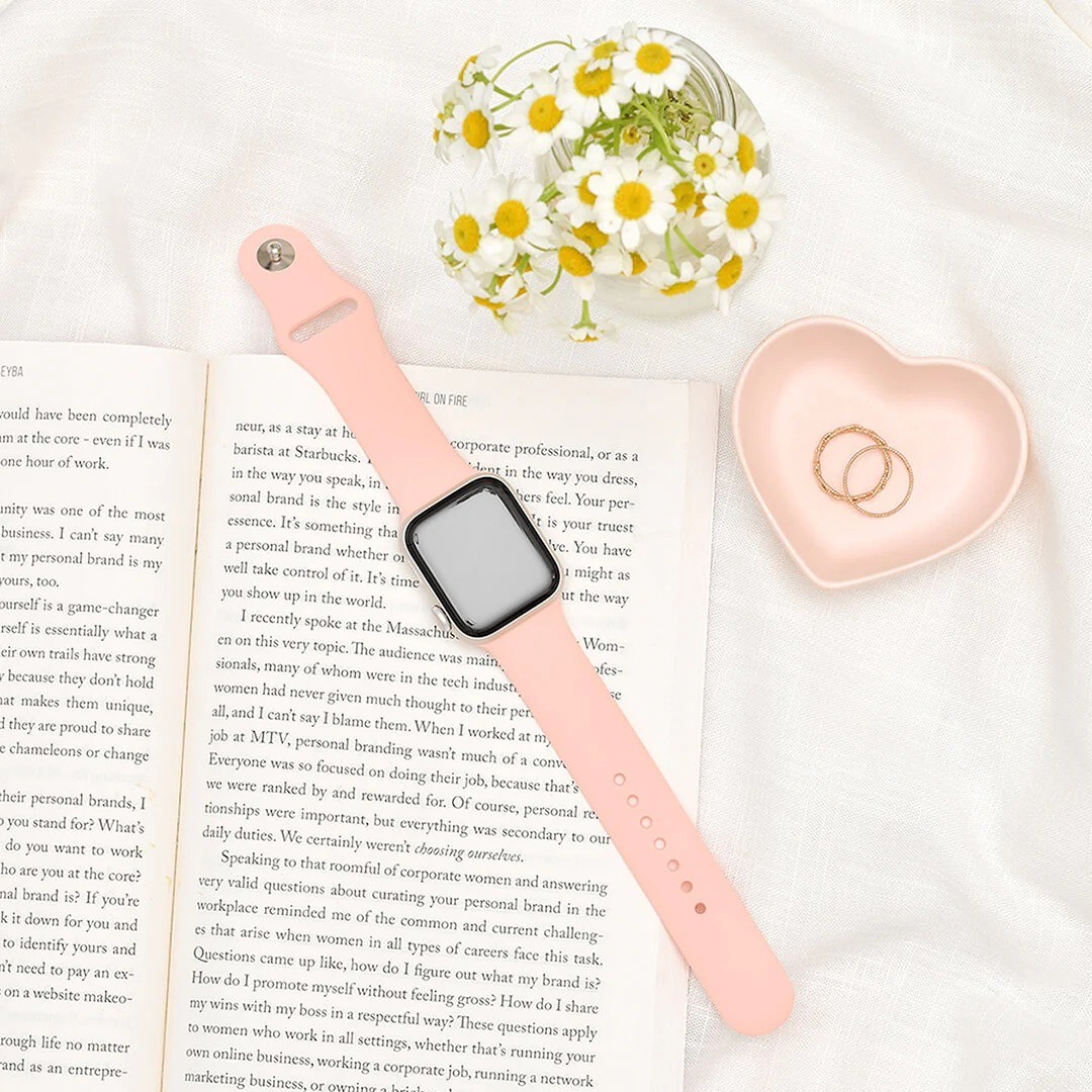 Allık Pembesi Silikon Kordon – Apple Watch Uyumlu (S/M & M/L)