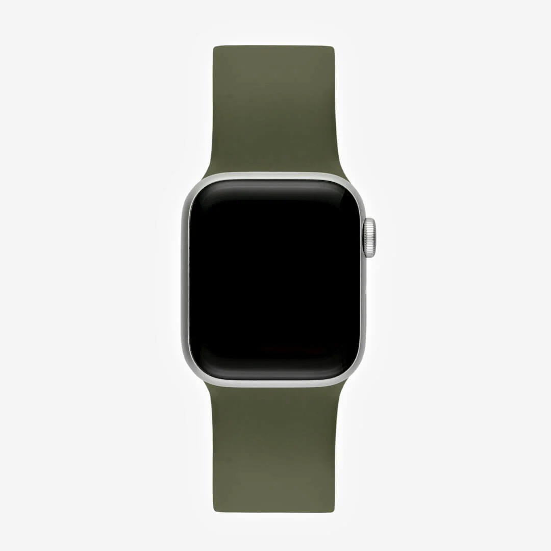 Zeytin Yeşili Silikon Kordon – Apple Watch Uyumlu (S/M & M/L)