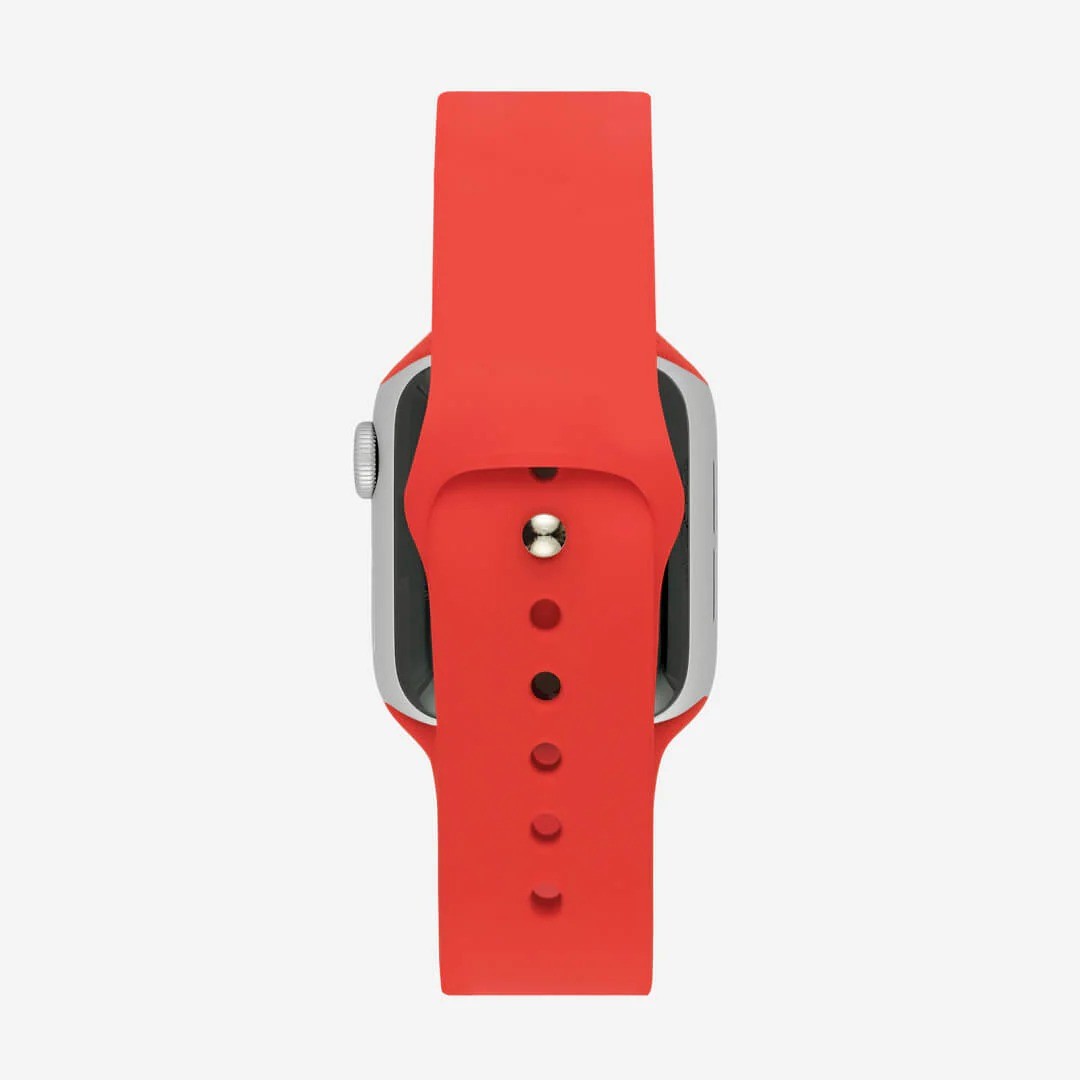 Kırmızı Silikon Kordon – Apple Watch Uyumlu (S/M & M/L)