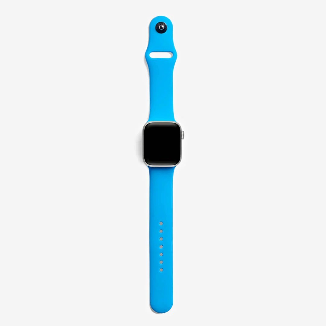 Bebek Mavisi Silikon Kordon – Apple Watch Uyumlu (S/M & M/L)