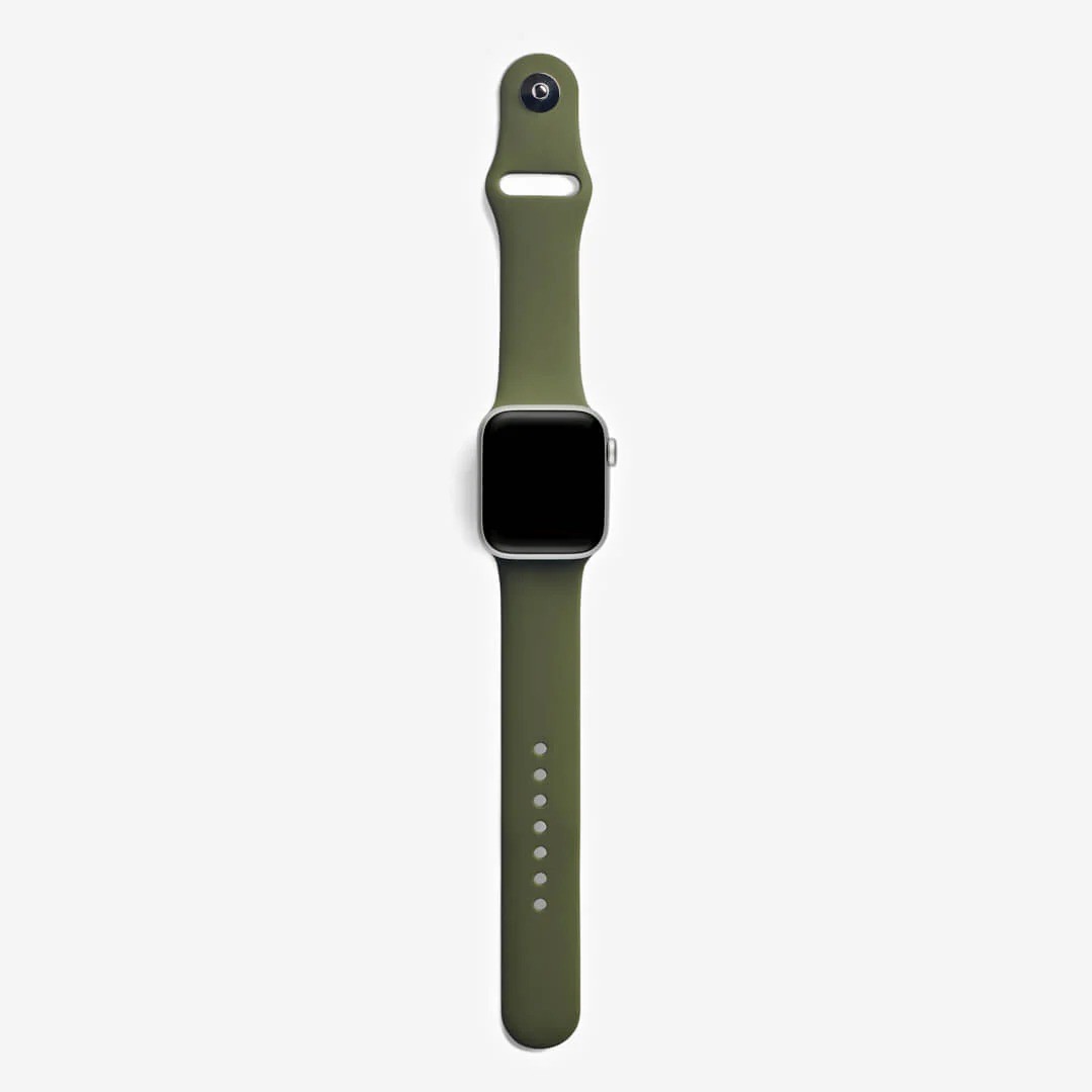 Zeytin Yeşili Silikon Kordon – Apple Watch Uyumlu (S/M & M/L)