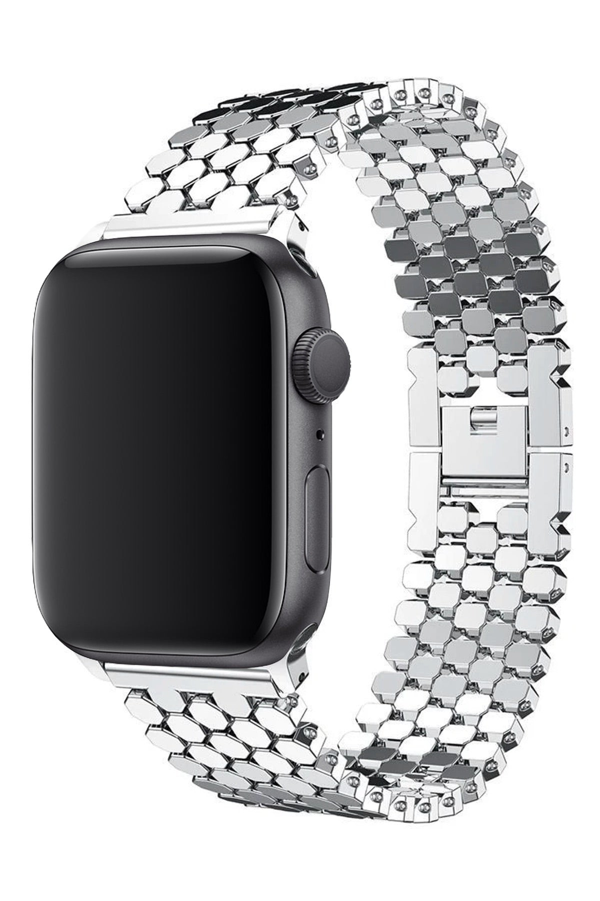 Bal Peteği Serisi - Apple Watch ile Uyumlu Paslanmaz Çelik Kordon