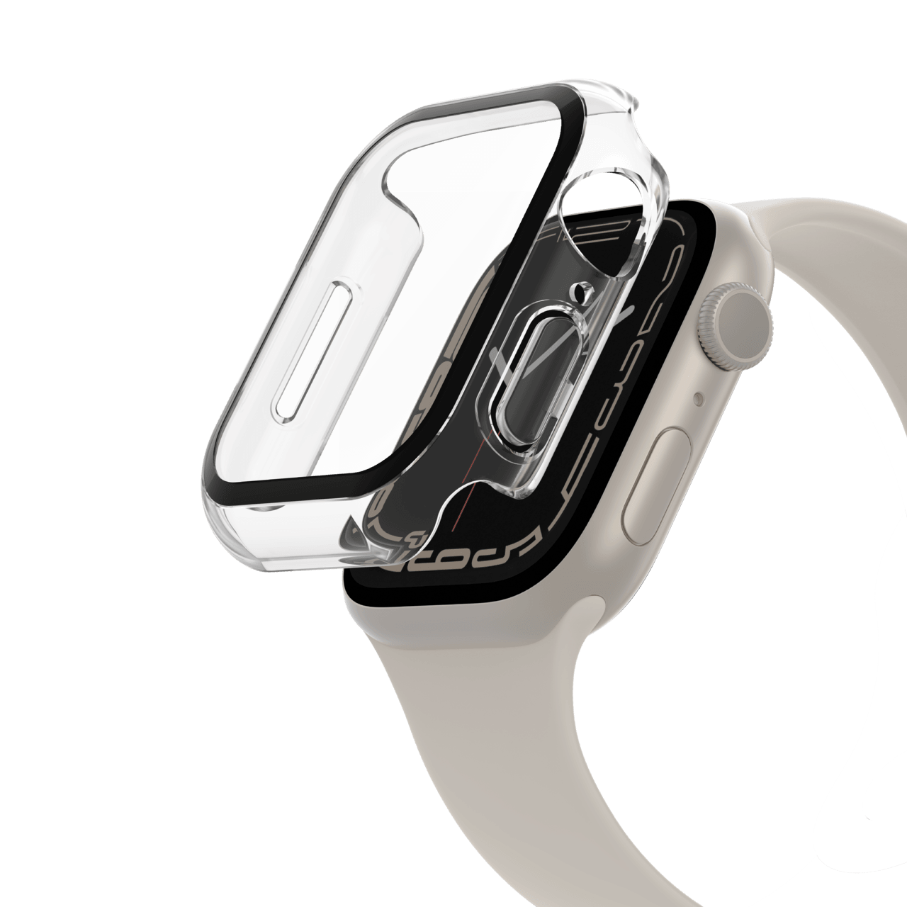 Apple Watch Uyumlu Kasa ve Ekran Koruyucu Kılıf – Şeffaf | Klasik Model
