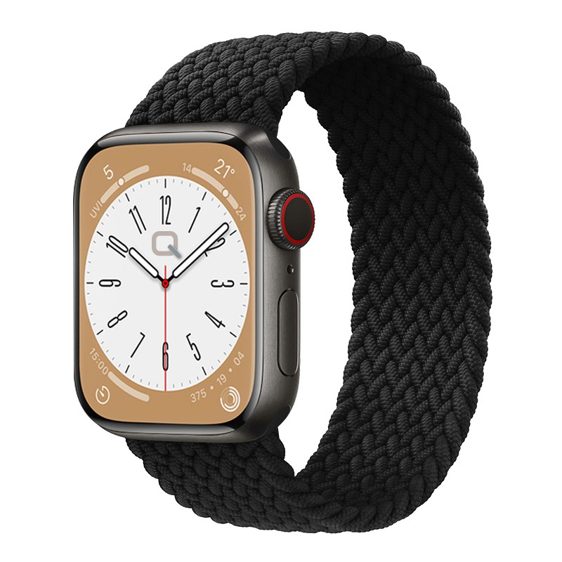 Siyah Apple Watch Örgü Solo Loop Kordon – Small & Medium