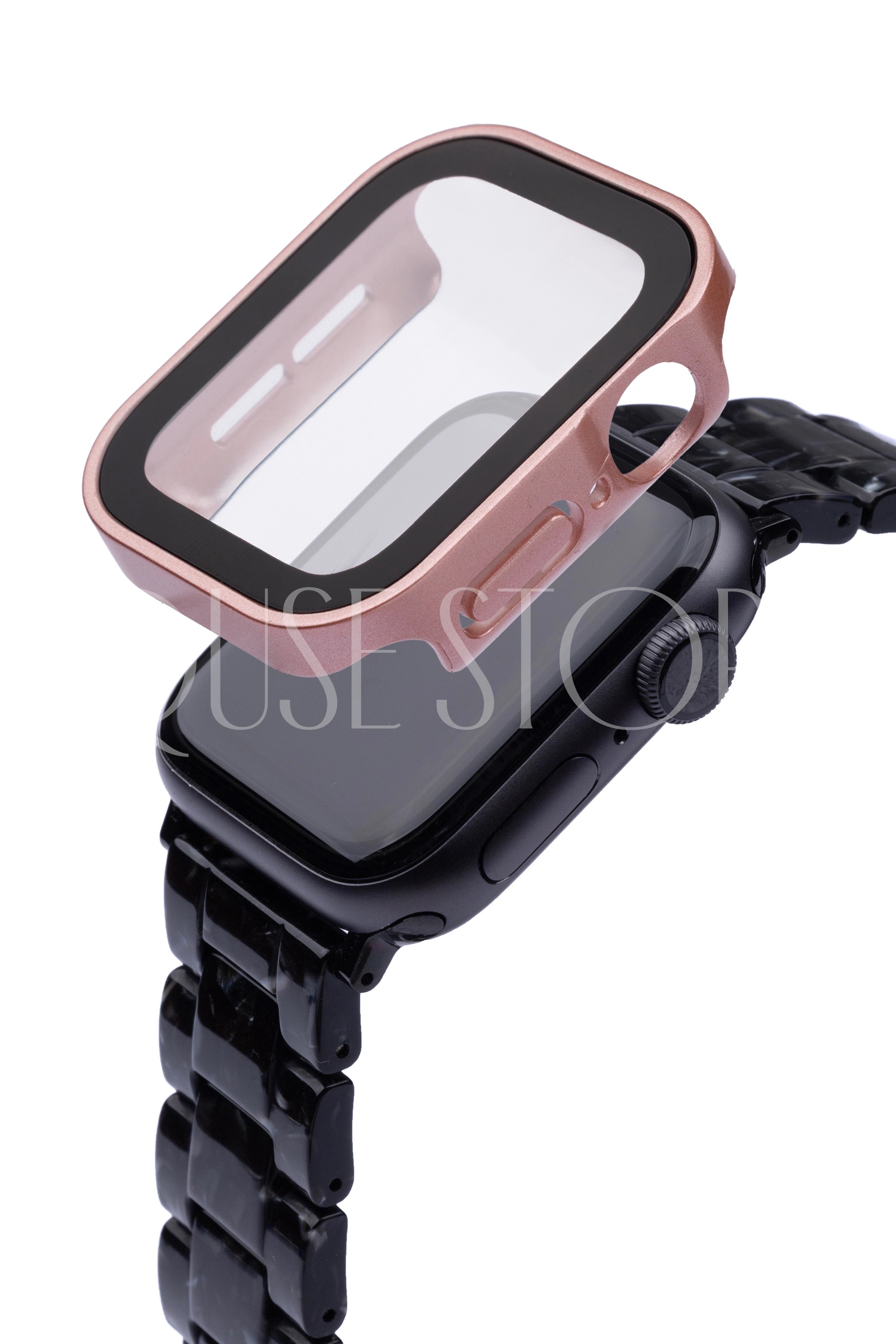 Apple Watch Suya Dayanıklı Tam Korumalı Kasa ve Ekran Koruyucu - Mat Rose Pink