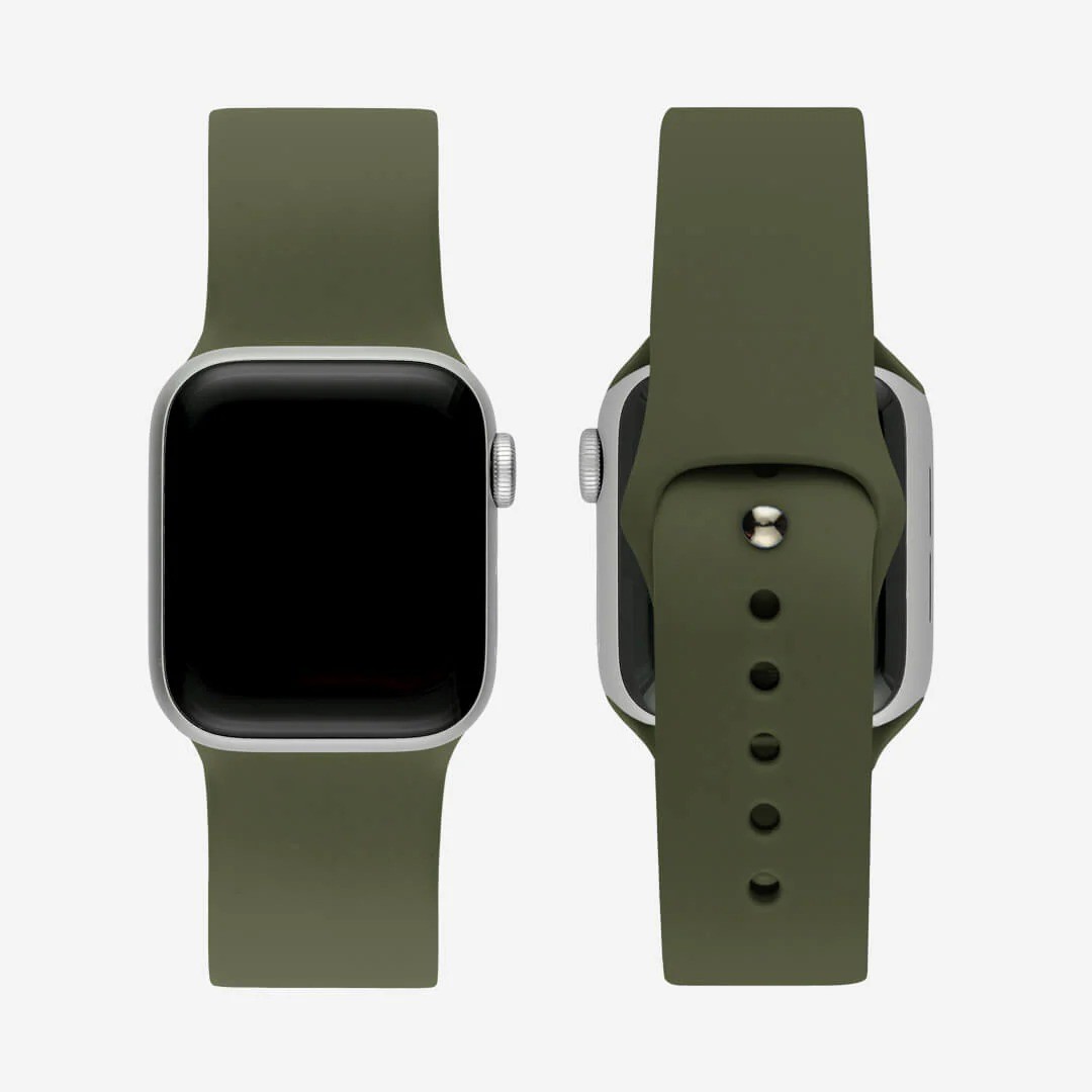 Zeytin Yeşili Silikon Kordon – Apple Watch Uyumlu (S/M & M/L)