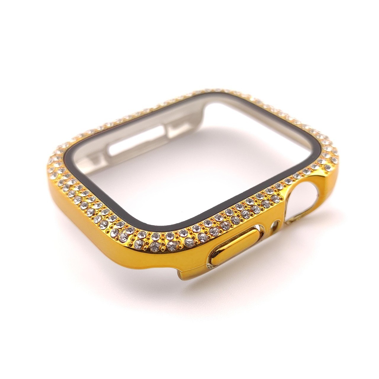 Apple Watch Uyumlu Kasa ve Ekran Koruyucu Kılıf – Gold | Taşlı Model