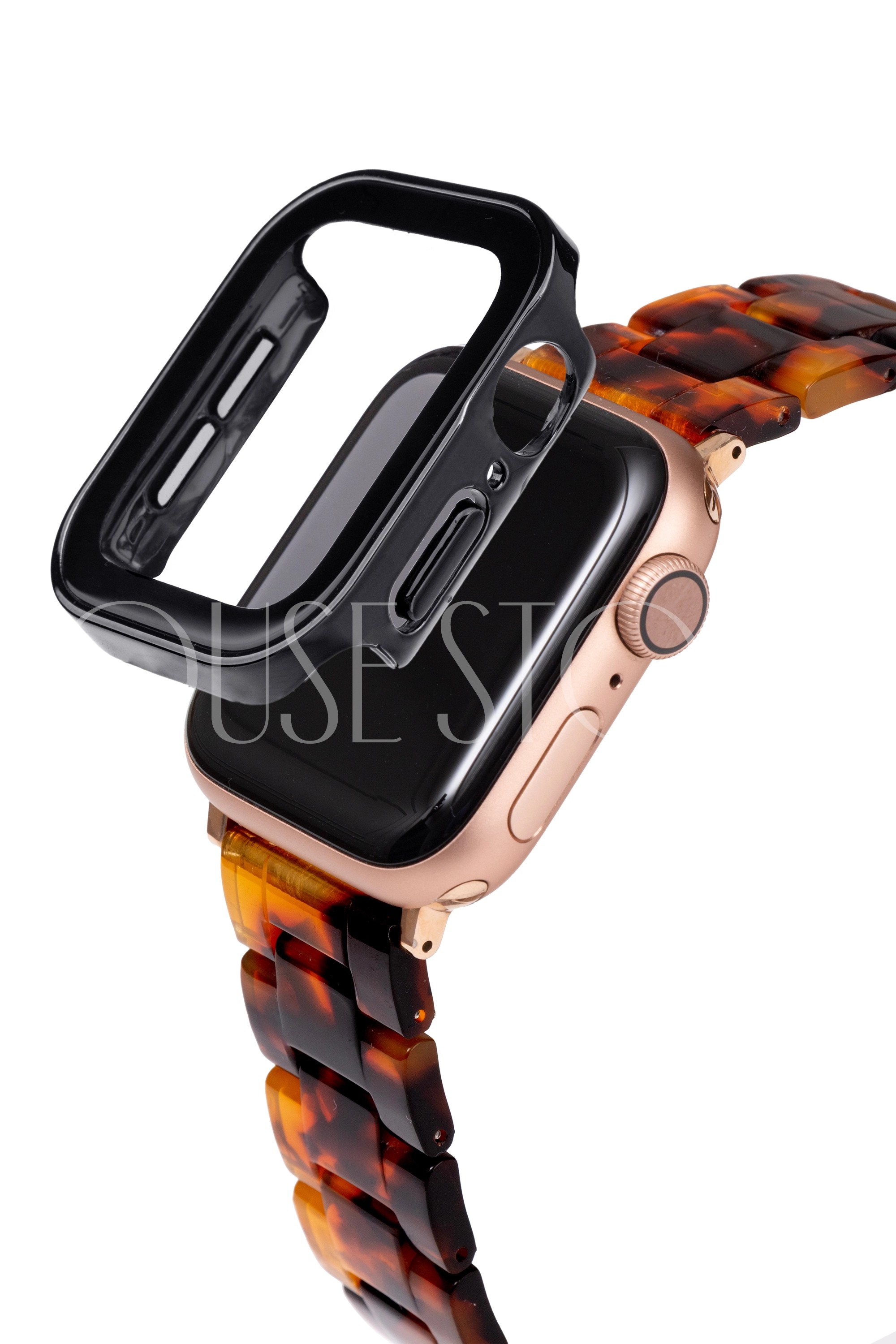 Apple Watch Suya Dayanıklı Tam Korumalı Kasa ve Ekran Koruyucu - Parlak Siyah