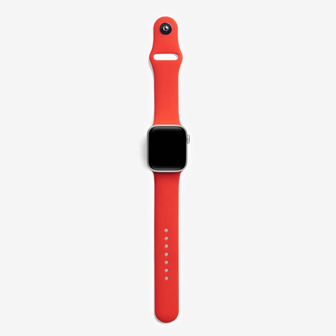 Kırmızı Silikon Kordon – Apple Watch Uyumlu (S/M & M/L)