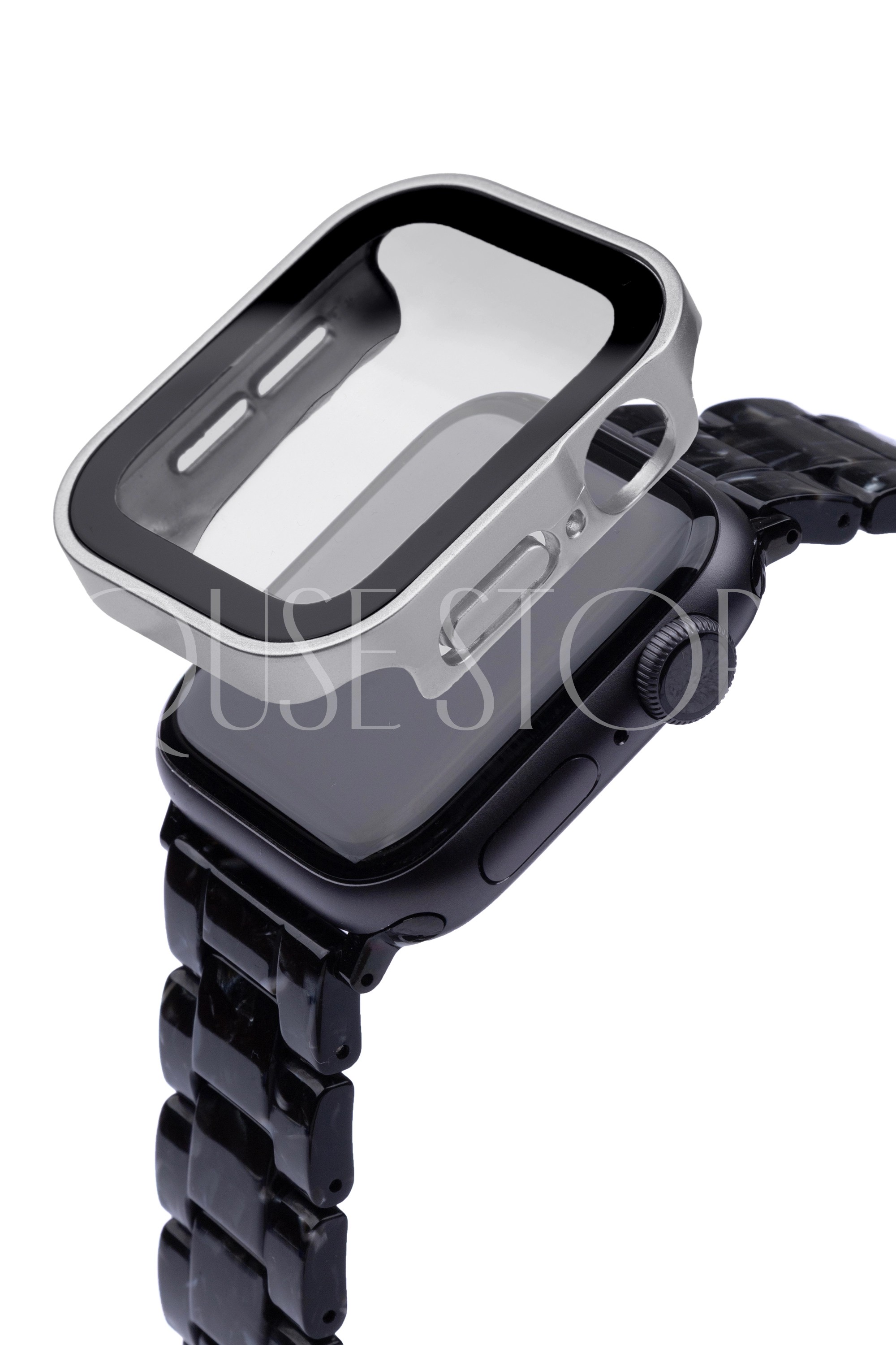 Apple Watch Suya Dayanıklı Tam Korumalı Kasa ve Ekran Koruyucu - Mat Gümüş