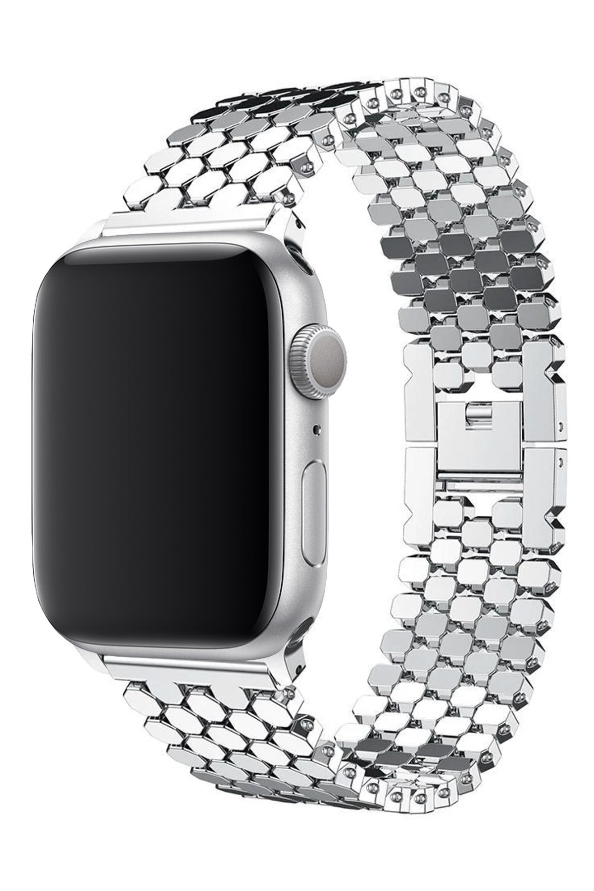Bal Peteği Serisi - Apple Watch ile Uyumlu Paslanmaz Çelik Kordon