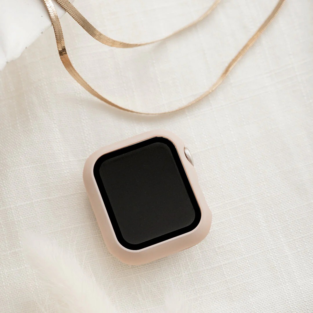 Apple Watch Uyumlu Kasa ve Ekran Koruyucu Kılıf – Kum Pembesi | Klasik Model