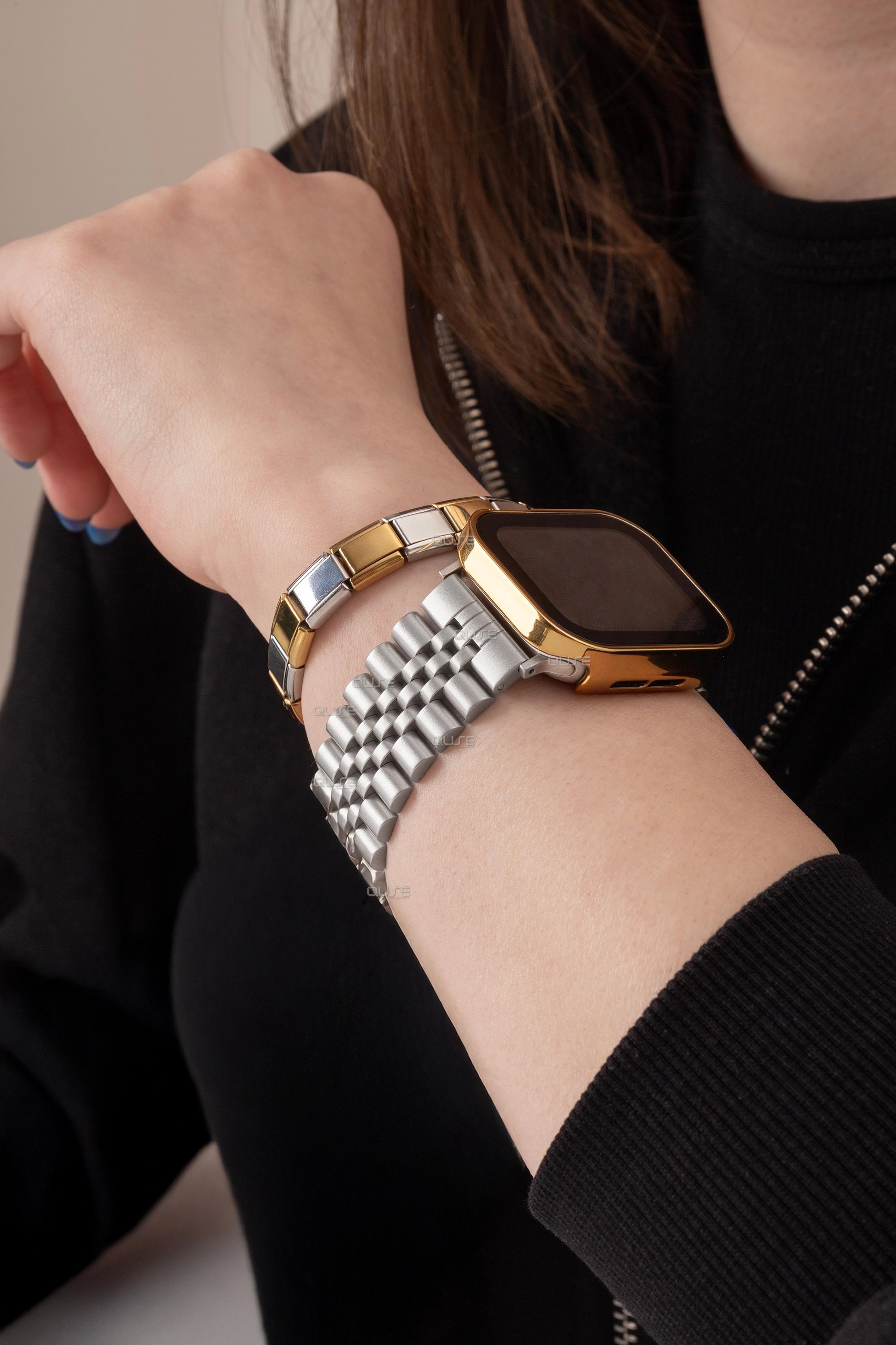 Veloura Classic Serisi - Apple Watch ile Uyumlu Paslanmaz Çelik Kordon