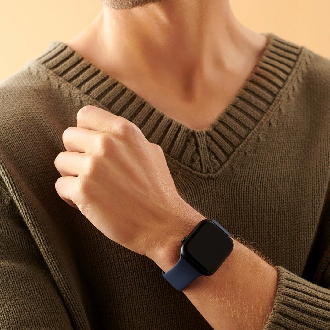 Lacivert Silikon Kordon – Apple Watch Uyumlu (S/M & M/L)