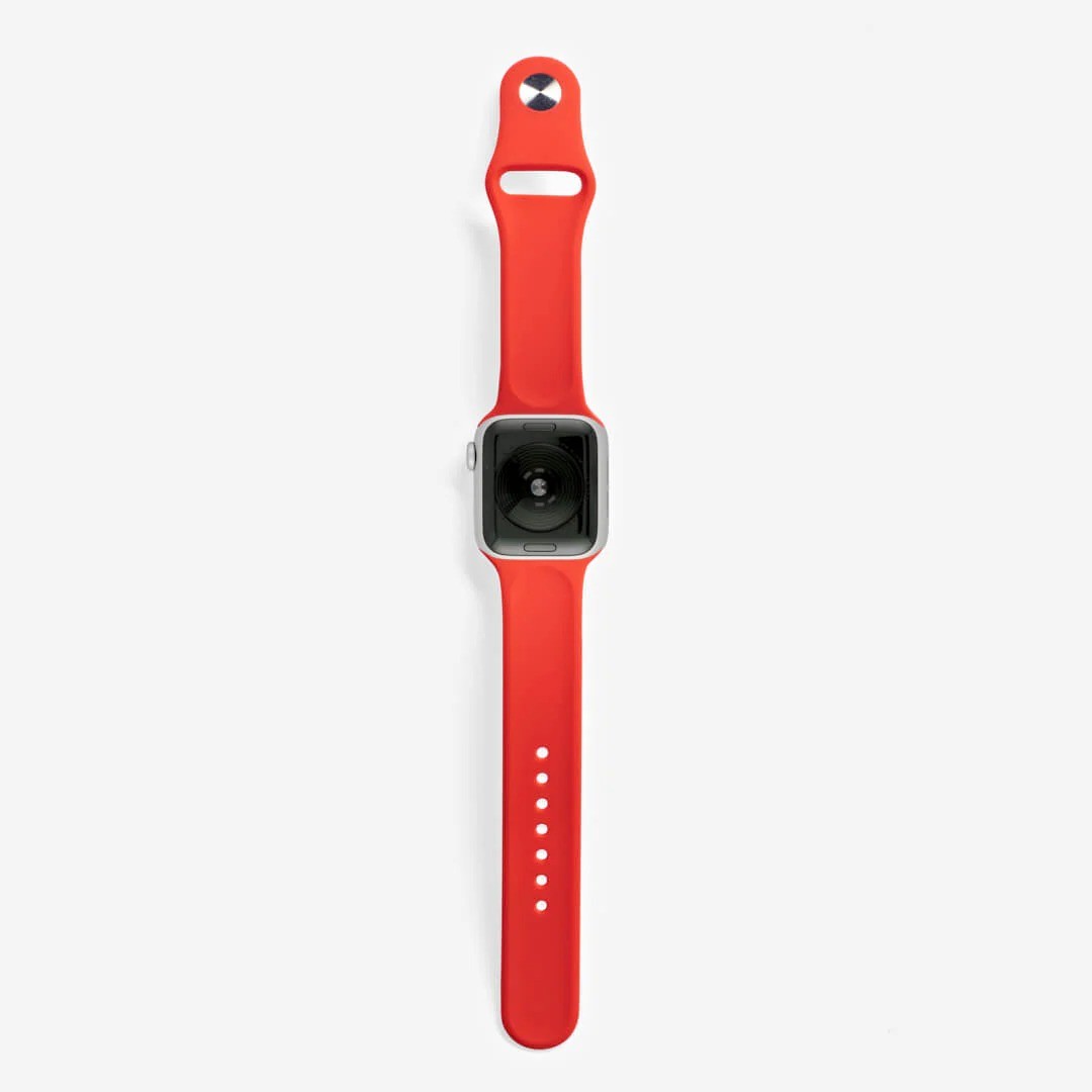 Kırmızı Silikon Kordon – Apple Watch Uyumlu (S/M & M/L)