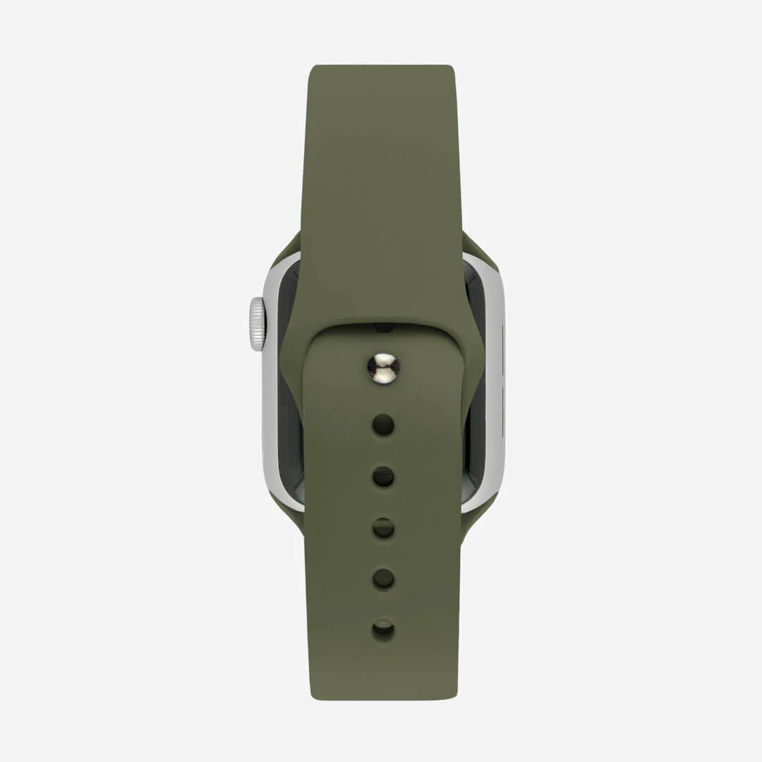 Zeytin Yeşili Silikon Kordon – Apple Watch Uyumlu (S/M & M/L)