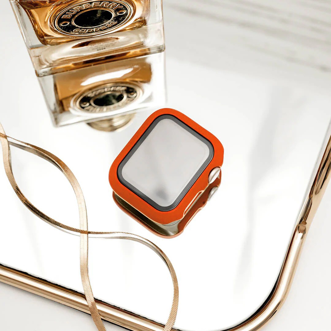 Apple Watch Uyumlu Kasa ve Ekran Koruyucu Kılıf – Turuncu | Klasik Model
