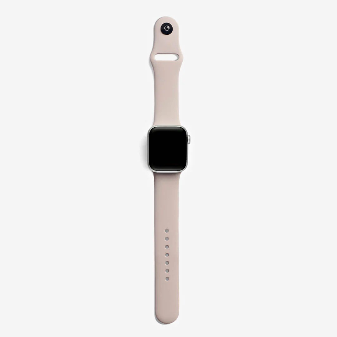 Kum Pembe Silikon Kordon – Apple Watch Uyumlu (S/M & M/L)