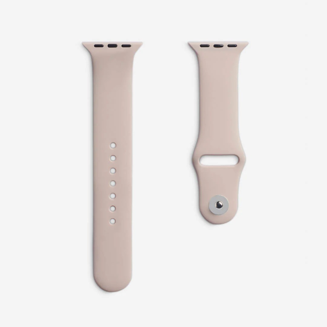 Kum Pembe Silikon Kordon – Apple Watch Uyumlu (S/M & M/L)