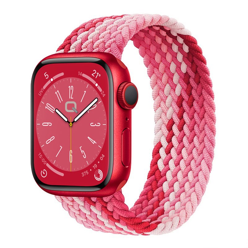 Kırmızı Meyveler Apple Watch Örgü Solo Loop Kordon – Small & Medium