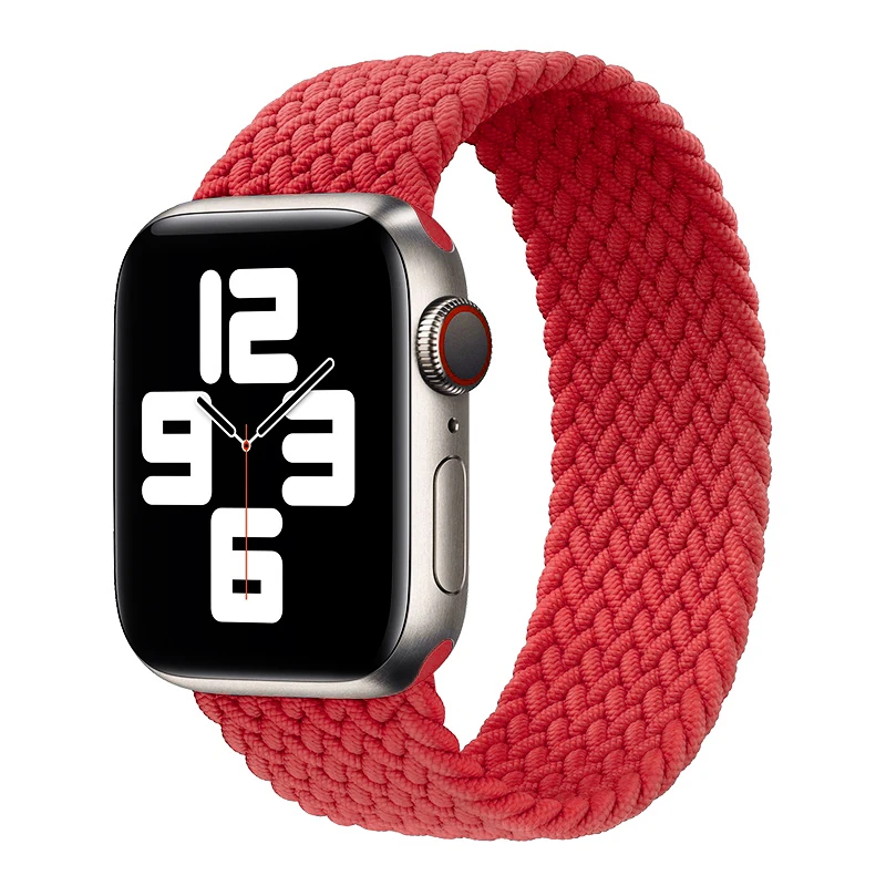 Kırmızı Apple Watch Örgü Solo Loop Kordon – Small & Medium
