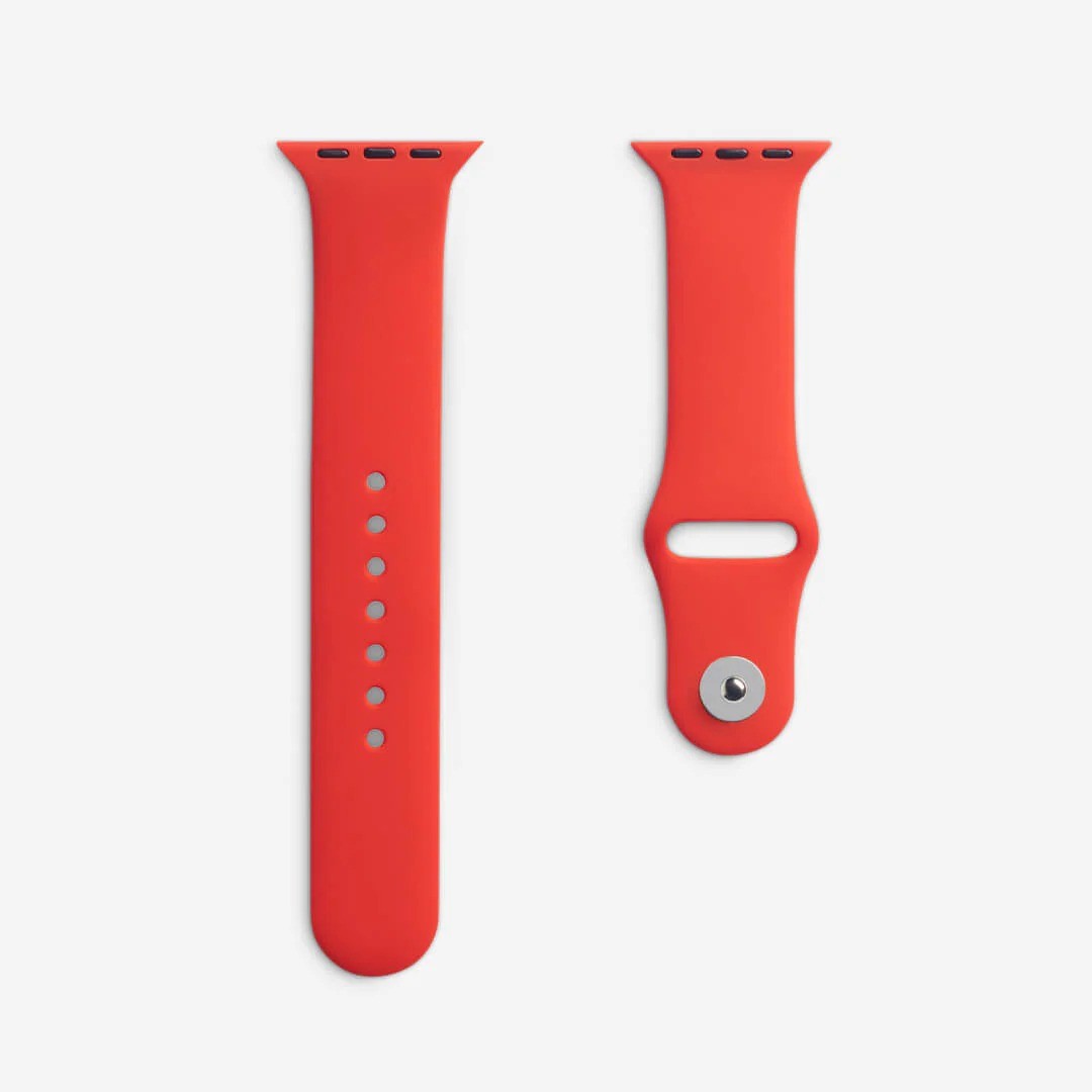 Kırmızı Silikon Kordon – Apple Watch Uyumlu (S/M & M/L)