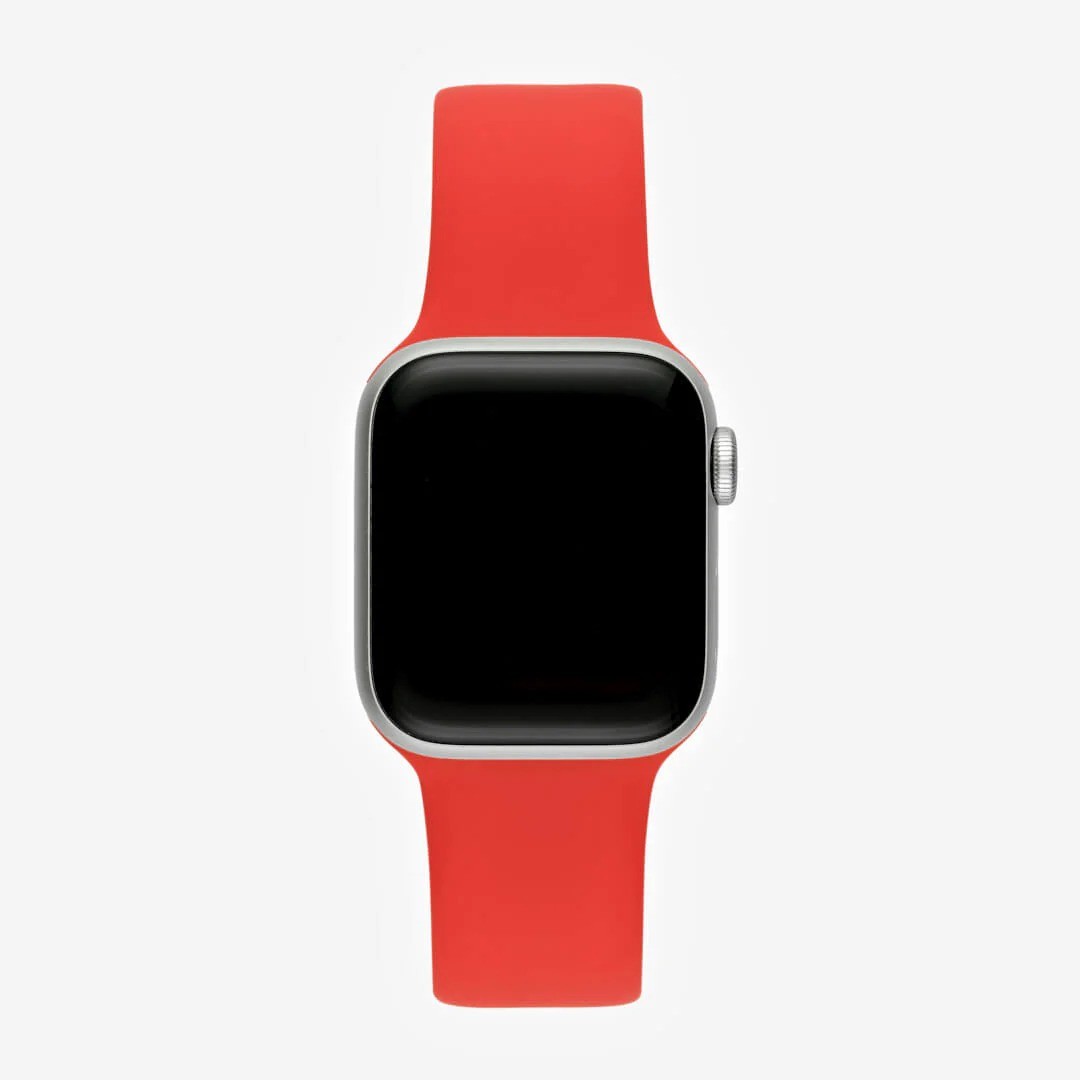 Kırmızı Silikon Kordon – Apple Watch Uyumlu (S/M & M/L)