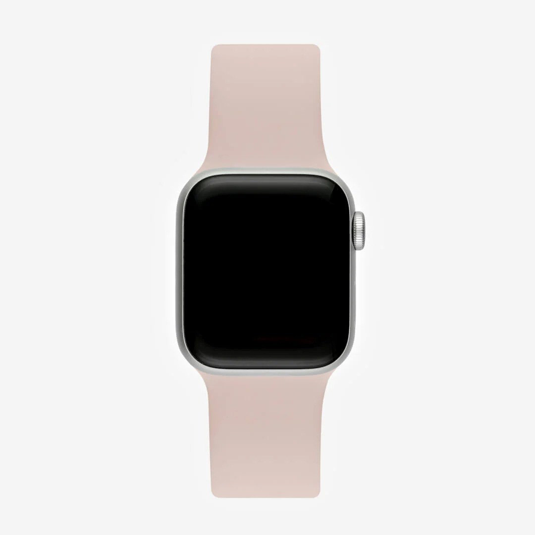 Kum Pembe Silikon Kordon – Apple Watch Uyumlu (S/M & M/L)