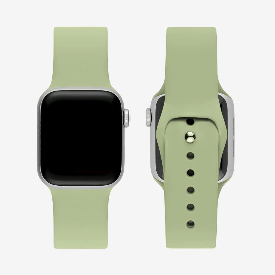 Fıstık Yeşili Silikon Kordon – Apple Watch Uyumlu (S/M & M/L)